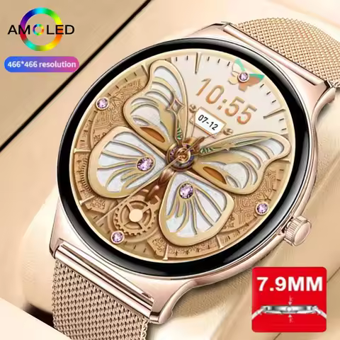 2025 New Ultra Thin V89 Women Smart Watch 1.43"Screen Always Display Time Sports Bracelet Bluetooth 