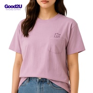 [GOOD2U] Plein Kotton Women Short Sleeve Pocket Crew Neck T-Shirt Cotton T Shirt Woman - Hi Bunny/ B