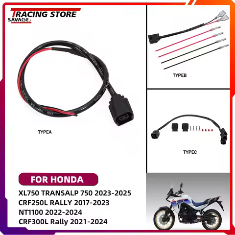 For Honda NT1100 XL750 CRF250L CRF300L Rally CRF1000L CRF1100L 2 Pins Aux 12V Power Outlet Connector