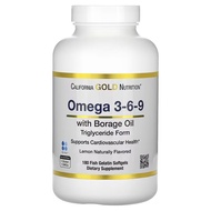 California Gold Nutrition Omega 3-6-9s with Omega-3 Fish Oil and Borage Seed Oil EPA DHA GLA and Lin