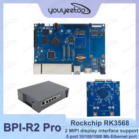 Banana PI BPI-R2 Pro Smart Router Board Rockchip RK3568 2GB LPDDR4 Support PCIE M.2 key-e SATA SBC O