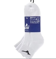【💥日本直送】Mizuno 運動襪 休閒 襪子 短款 腳踝長度 男女皆宜 3雙對 白色