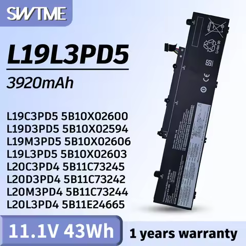 L19M3PD5 L19D3PD5 L19C3PD5 L19L3PD5 Laptop Battery for Lenovo ThinkPad E14 E15 2nd Gen SB10X02608 5B