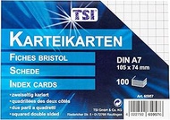 TSI 65957 Index Cards White Pack of 100 Squared Size DIN A7 (105 x 74 mm)