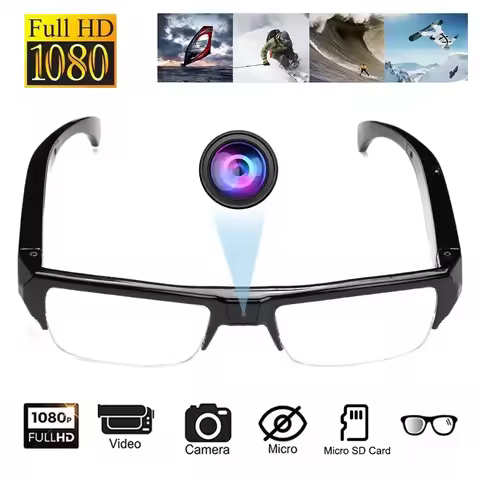HD 1080P Mini Camera DVR Protable Meetings Glasses Cam Sports Video Small Outdoor Camcorder Conferen