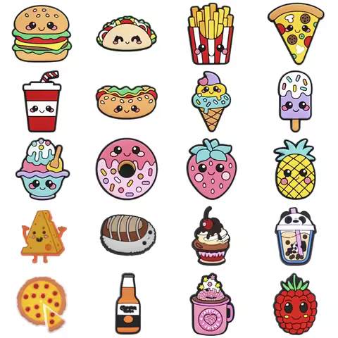 Shoe Charms for Crocs Accessories Hamburger Shoes Charm for Croc Decorations Pins Men Accessory Jean