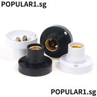 POPULAR Lamp Socket, Black White Plastic E14 Lamp Holder,  Round Bulb Base for E14/220V/Ceiling Light/Lighting Accessories E14