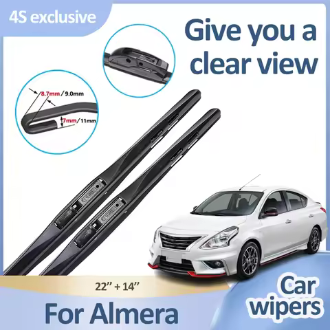 Car Wiper Blade For Nissan Almera Sunny N17 Accessories Latio 2011~2019 Windshield Front Window Wipe