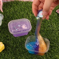HUBERT Clear Crystal Clay, Crystal Slime Clear Slime Soft Rainbow Clay, Light Clay Toys Soft Stretchy Non-Sticky Transparent Slimes Making Set Children Gifts