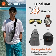 KuuMart Korean Style Waterproof Sling Bag for Men Crossbody Bags Chest Bag with Earphone Hole Blind Box