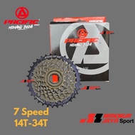FreeWheel PACIFIC Bicycle Sprocket Gear/ 7 8 Speed Stacked Brown 14T - 28T/ 14T - 34T x 7 SPEED 8 SP