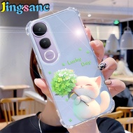 Jingsanc Ốp Điện thoại mềm trong suốt bốn góc chống rơi dày thích hợp cho VIVO V50 Lite V50 Lite 5g