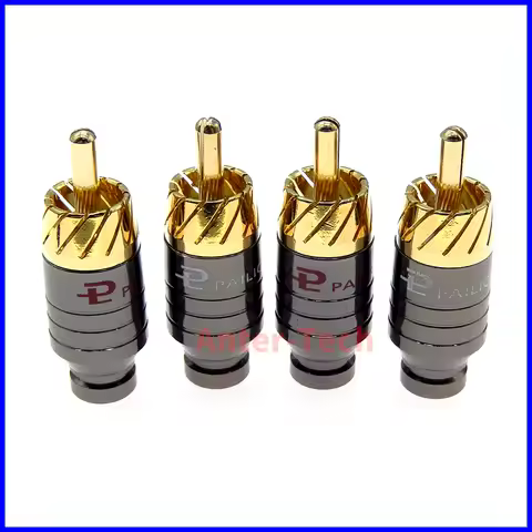 2/4Pcs Luxury Soldering RCA Plug Jack Connector Speaker Audio Output/Input Adapter Plug Gold plated 