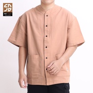 S&D Project Rasikh Oversize Katun Linen Fumiko Lengan Pendek Pria - Latte