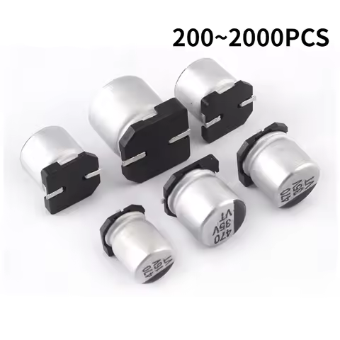 2000/1000/500/200PCS SMD Electrolytic Capacitor 6.3v 10v 16v 25v 35V 50V 0.1 1 2.2 3.3 4.7 10 22 33 