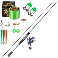 Sougayilang COD Joran Pancing Set Lengkap Joran Putar 1.8M/2.1M dan Gulungan Pancing Gagang Ganda Wa
