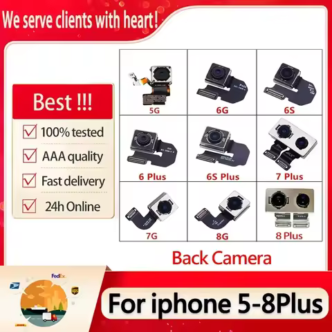 ORI For iPhone 5 6 6s 6S Plus 7G 8 PLUS Back Camera Rear Main Lens With Flash Module Sensor Flex Cab