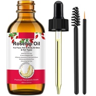 Rosehip Oil 60ml, 100% Pure & Natural Rosehip Oil for Face, Body, Hair, Skin & Hand, Can Be Used on 
