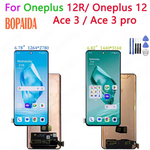 Original AMOLED For OnePlus 12 PJD110/ Ace 3 Pro LCD Screen Display Touch For OnePlus Ace 3 /12R CPH