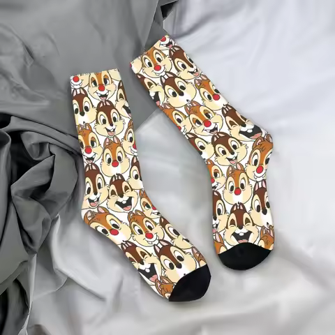 Couple Socks Chip N Dale Face Stockings Spring Elegant Comfortable Socks Custom Running Non-Slip Soc