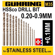 Guhring Germany HSS HSSco drill bit jobber drill twist drill 0.2mm 0.3mm 0.4mm 0.5mm 0.6mm 0.7mm 0.8