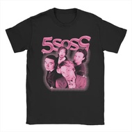 Men's T-Shirt 5 Seconds of 5SOS Leisure Clothing 1 Cotton Short-Sleeved V-Neck Large Size