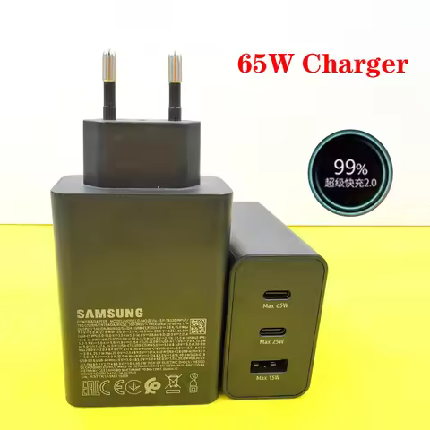 Samsung 65W 25W PD Super Fast Charger For Galaxy Z TriFod Fold/Flip 7 6 5 Tab S10 S9+ EU Quick Charg