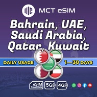 Bahrain/Saudi Arabia/UAE/Qatar/Kuwait eSIM Daily Usage 1-2GB - Receive eSIM QR Code on the same day
