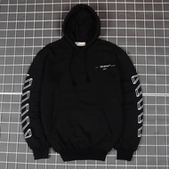 Jaket Sweater Hoodie Off Mensc White 3D Trendy Fashion Casual Simple -Hitam- Unisex Good Stylish