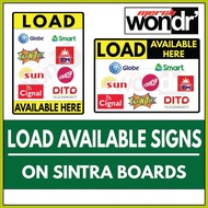 ■ ♧ ◎ Load Available Signs, E-load, Loading Station Signage. Globe, Smart, TM, Cignal, TnT, Gomo, D