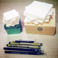 -现货-基本禅绕用具 - 5cm x 5cm local white tile, 9cm x 9cm local white tile, Sakura Micron 01 pen, Zentangle