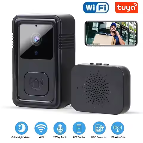 Tuya Wireless WiFi Doorbell Camera Video Two-Way Intercom Doorbell Smart Home Voice Change Doorbell 
