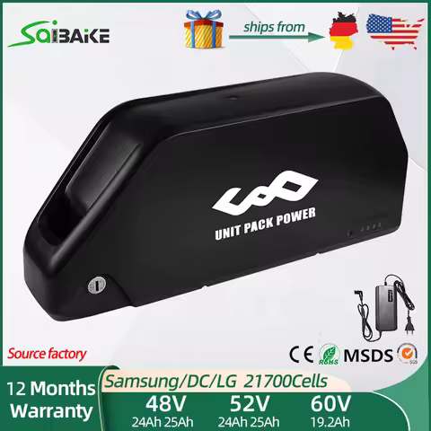 Sam-sung Polly 48V 25AH Ebike Battery Downtube 52V 25AH Electric Battery 40A BMS Original 21700 Lith