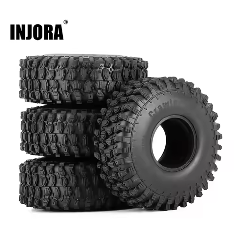 INJORA 4PCS 120*42mm 1.9" Rubber All Terrain Wheel Tires for 1:10 RC Rock Crawler Car TRX4 Axial SCX