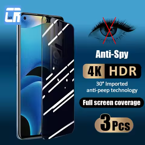 Full Cover Anti-Spy Screen Protector For Realme GT2 9 8 8i 7 Q5 Pro Privacy Glass For Realme GT NEO 