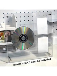 透明壓克力 Cd 和小卡片展示架,適合名人收藏光碟、唱片架、凹槽磚、桌面放置