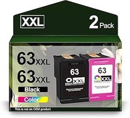 63XXL Ink Cartridges Replacement for HP 63 63XL High Yield Ink Use with OfficeJet 3830 4650 4655 525