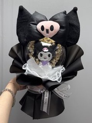 現貨 ‼️‼️乾花滿天星花束+ Kuromi +袋 +LED燈 情人節禮物 告白 花束 番梘花 520花束 滿天星 勿忘我 母親節花束 母親節禮物 情人節禮物 520花束 告白 賞月 聖誕節 聖誕花束