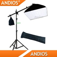 Studio Lighting Boom Arm Kit Set Softbox Stand Lightbox Cahaya Atas LightBox Soft Box Live Pro Lampu