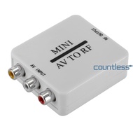 Mini HD Video Adapter Box Support RF 67.25/61.25MHz RF Amplifier TV Switcher AV To RF Video Converte