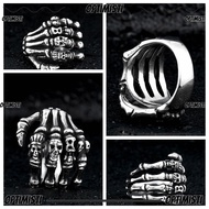 OPTIMISTI8E Skull Rings Vintage Hand Bone Biker Rings