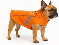 Pomi Orange Dog Raincoat, Size A: 50 cm, W: 38-46 cm, C: 62-68 cm, Polyester, Waterproof, Reflective
