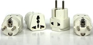 Schuko Universal to Europe Adapter Plug - 4 Pack - Grounded Type E/F - Europe Plug Adapter Works in 