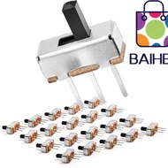 BAIHEE 20pcs Toggle Switch, 2 Position 4mm Toggle Micro Slide Switch, Mini 1P2T SPDT Vertical Micro 