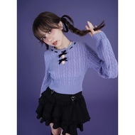 Women Purple Knot Sweaters Fashion Bondage Y2K Pullovers