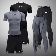 New Men's Compression Sets Men's Leggings Sport Pants Fitness Tshirt Men's Running Shorts