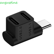 AUGUSTINE 2 In 1 USB C Adapter PD 100W 90 Degrees 10Gbps Male Female Converter Female Head To Male Charger Connector For Laptop Tablet Charger And Adapter Fast Charging Adapter