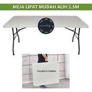 5 kaki 5 feet 150cm Meja Lipat Mudah Alih Meja Banquet Portable Folding Table