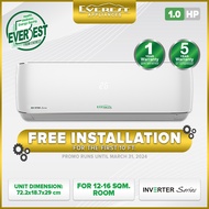 EVEREST Split Type Wall Mounted Inverter Aircon with Remote Control 1.0 HP - ETIV10BSTR3-HF (Free Installation for the 1st 10ft)