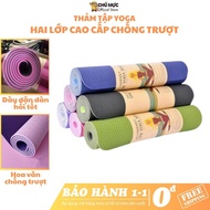 CMS yoga mat, premium 2-layer home gym mat, anti-slip, soft for beginners, easy to clean HH445